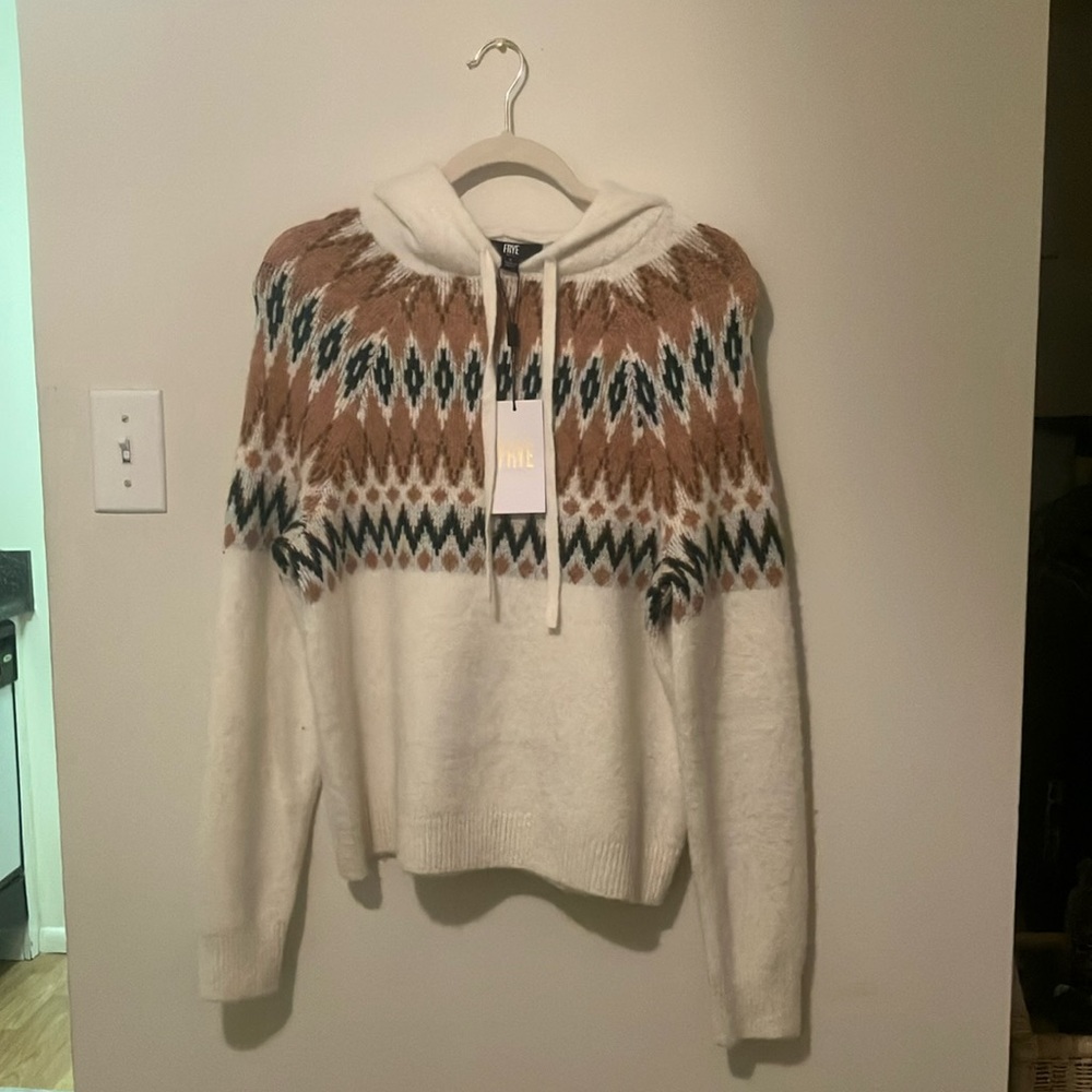 Frye fair isle hooded sweater women’s S